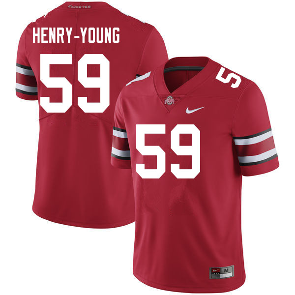 Ohio State Buckeyes #59 Darrion Henry-Young College Football Jerseys Sale-Scarlet